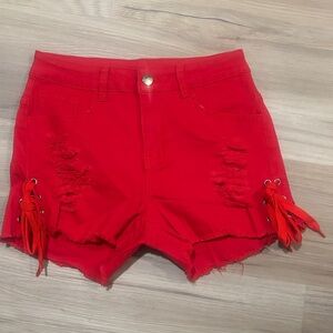 Stylish Red Women's Shorts